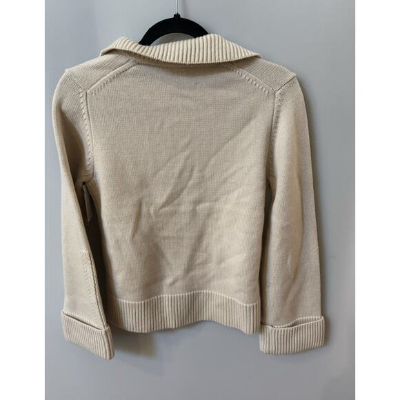 Magaschoni Collared V-Neck Merino Wool Cuffed Sleeve Sweater Womens Size XS - Picture 5 of 6